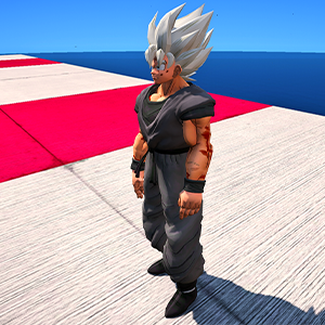 GTA V goku white long hair Ped